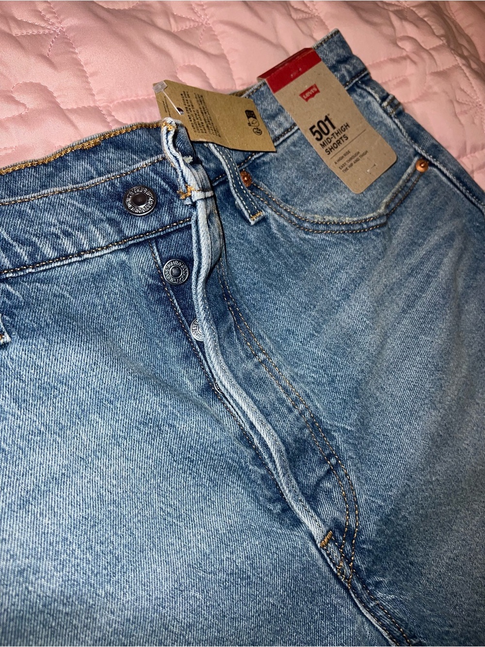 Levi's Women's Cutoff Denim Shorts - Light Blue - Picture 2 of 6